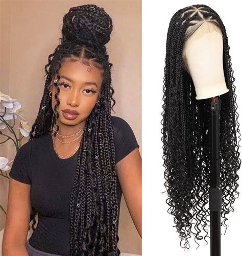 36 inches wig|full lace knotless braid wig.